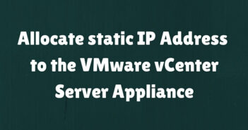 Allocate static IP Address VCSA