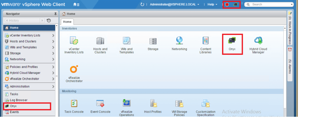 Onyx vSphere Web Client