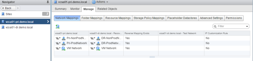 VMware Site Recovery Manager (SRM 6.5) Part 6 - Create Network Mappings